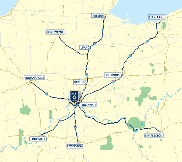 map of the ohio region