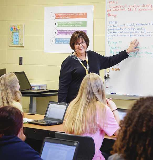 teacher leading the classroom