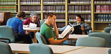 Image of Liberal Arts students studying in Archbishop Alter Library at Mount St. Joseph University