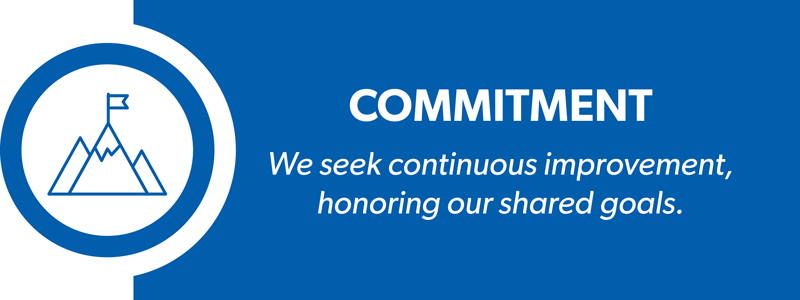 Commitment, seeking continuous improvement and honoring our shared goals