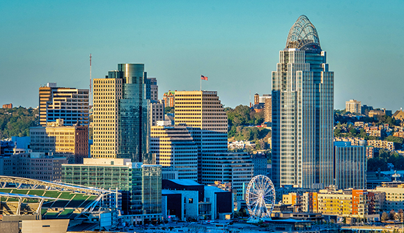 cityscape of Cincinnati buildings