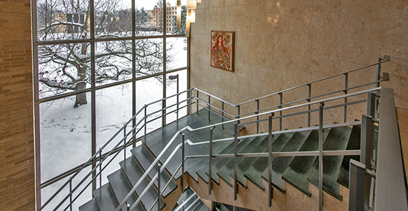 Mount St. Joseph University classroom building staircase.