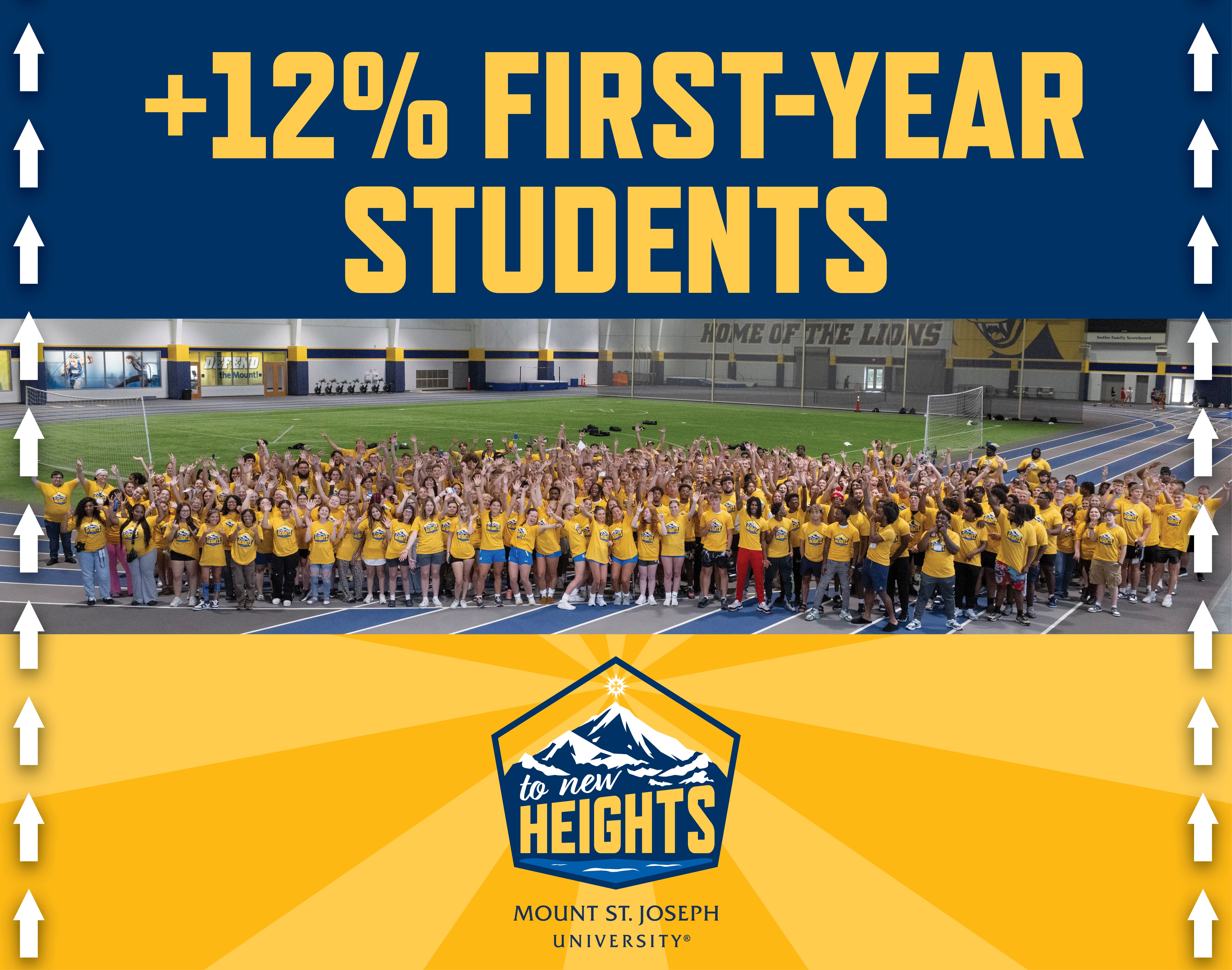 graphic with group of freshman students