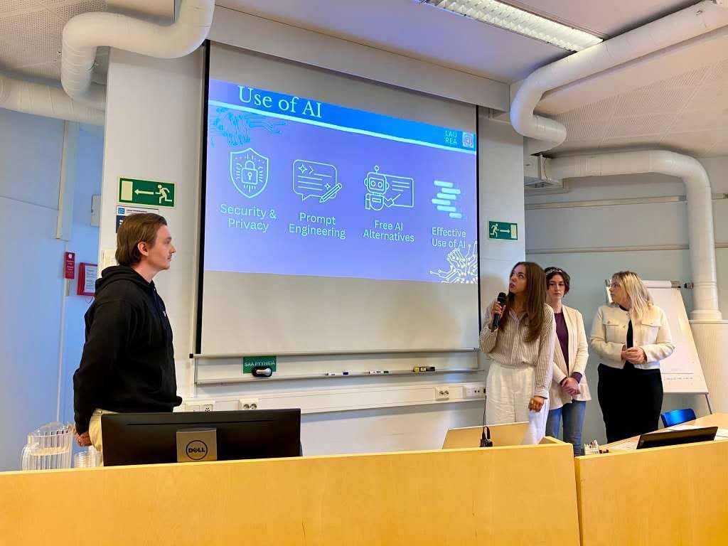 students presenting on powerpoint